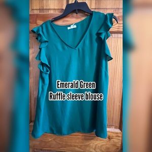 Sleeveless Blouse with ruffle detail